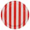 24 Packs: 10 ct. (240 total) 7" Red & White Stripes Snack Plates by Celebrate It™